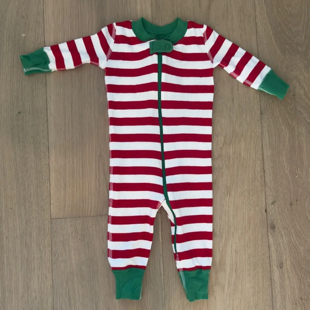 Hanna Andersson Christmas Stripe Organic Cotton Sleeper | 6-9M